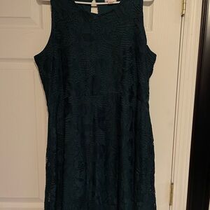 Xhilaration Dark Green Lace Midi Dress